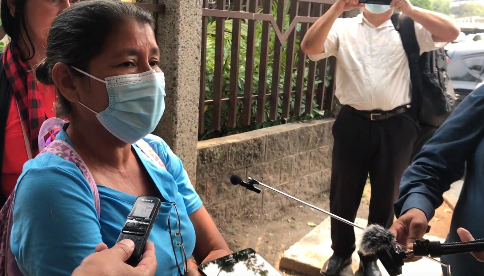 Vidalina Morales en la Sala de lo Penal de San Salvador (El Salvador)